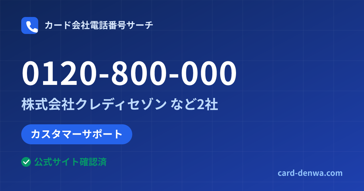 0120-800-000の発信元情報まとめ: 株式会社クレディセゾン - その他